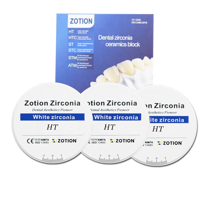 ZOTION Open System HT Dental Material Ceramic Zirconia Blocks For Crown Bridge